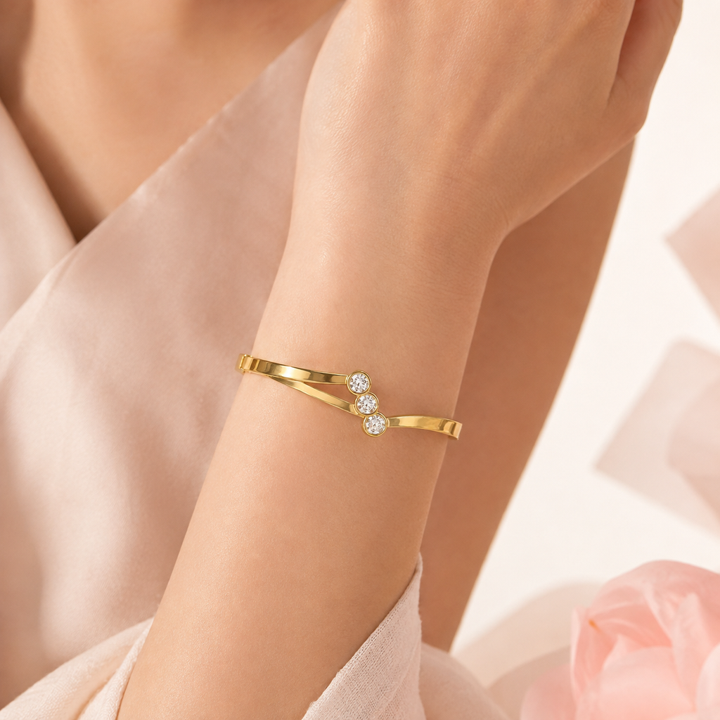 Tria Bezel Bypass Bangle