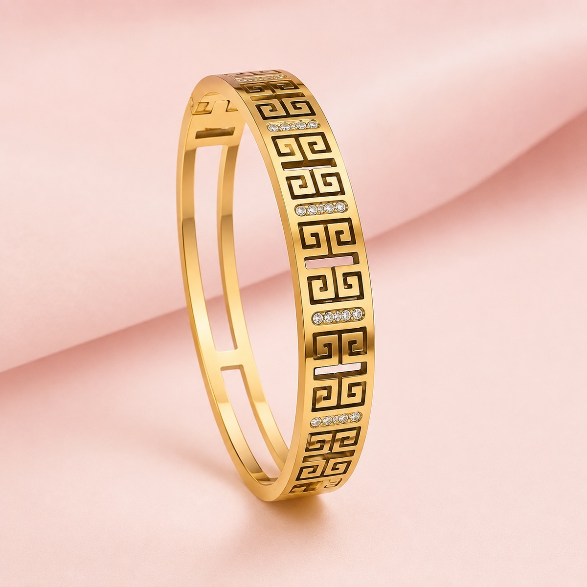 Zahra Gold Lattice Bangle